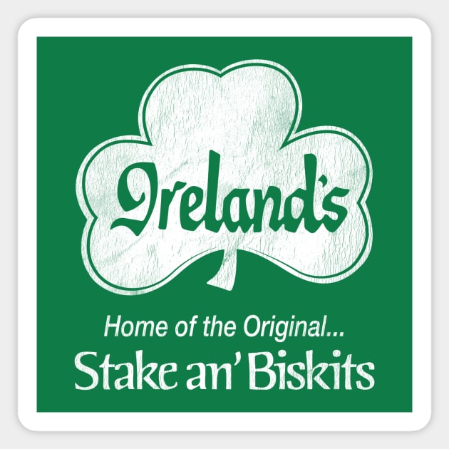 Ireland's Restaurant White Worn Sticker by Wright Art